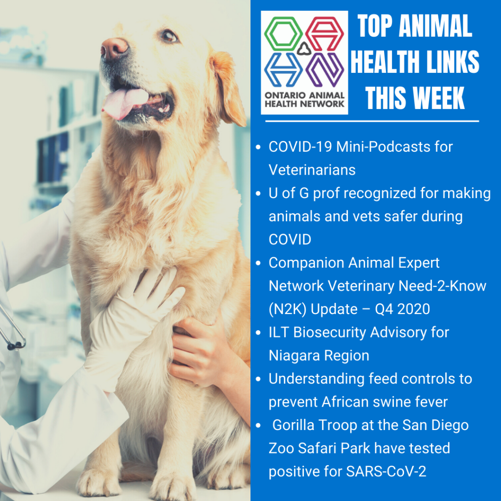 Top Animal Health Links (Jan 25-31) - Ontario Animal Health Network
